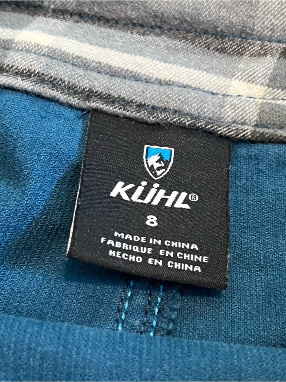 Kuhl Streamline Corduroy Mini Skirt SZ 8 Blue Teal Button Front - Picture 4 of 7